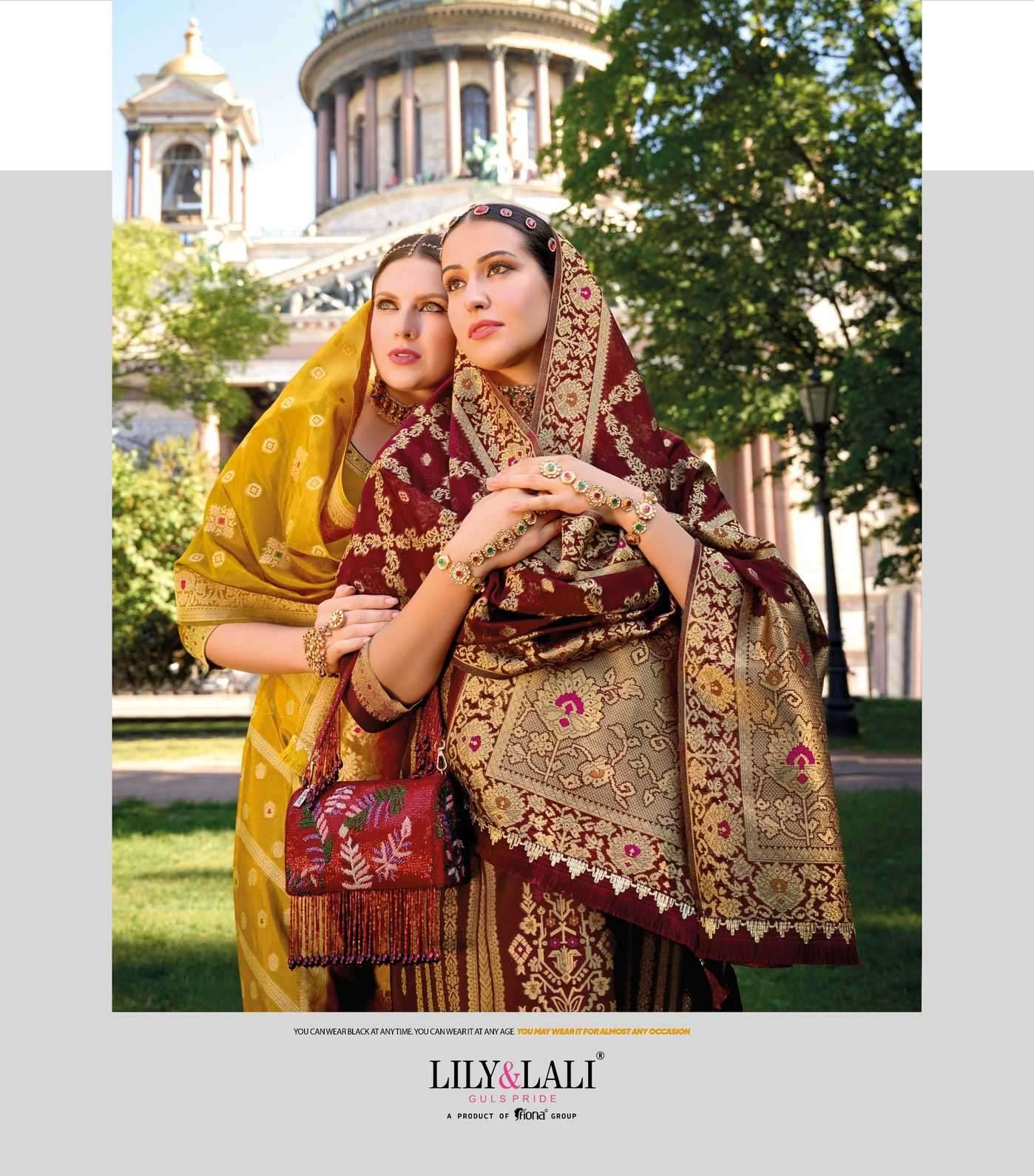 LILY & LALI PRESENTS SILKYNESS VOL-2 ORGANZA JACQUARD FULL STITCH PARTY WEAR SUITS FOR WOMEN CATALOG WHOLESALER AND EXPORTER 