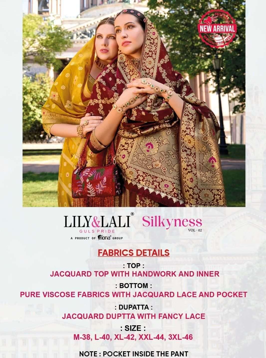 LILY & LALI PRESENTS SILKYNESS VOL-2 ORGANZA JACQUARD FULL STITCH PARTY WEAR SUITS FOR WOMEN CATALOG WHOLESALER AND EXPORTER 