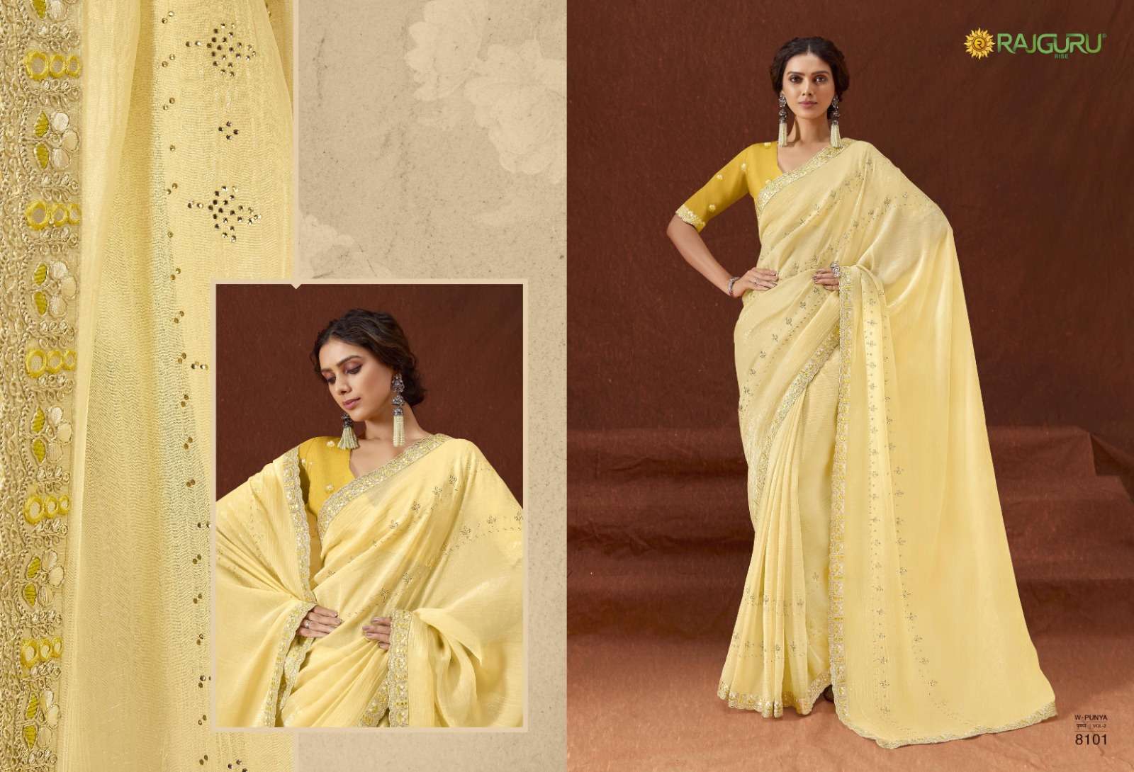 RAJGURU PRESENTS PUNYA DESIGNER FANCY SAREES CATALOG WHOLESALER AND EXPORTER IN SURAT CATALOG WHOLESALER AND EXPORTER IN SURAT 