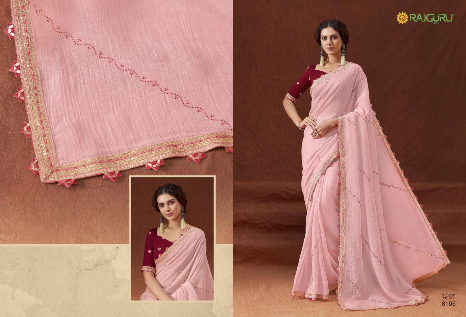 RAJGURU PRESENTS PUNYA DESIGNER FANCY SAREES CATALOG WHOLESALER AND EXPORTER IN SURAT CATALOG WHOLESALER AND EXPORTER IN SURAT 