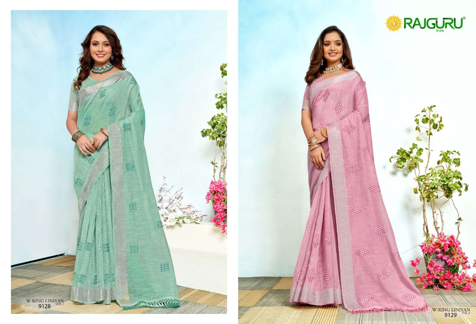 RAJGURU PRESENTS W-RING-LINIYAN DESIGNER FANCY SAREES CATALOG WHOLESALER AND EXPORTER IN SURAT CATALOG WHOLESALER AND EXPORTER IN SURAT 