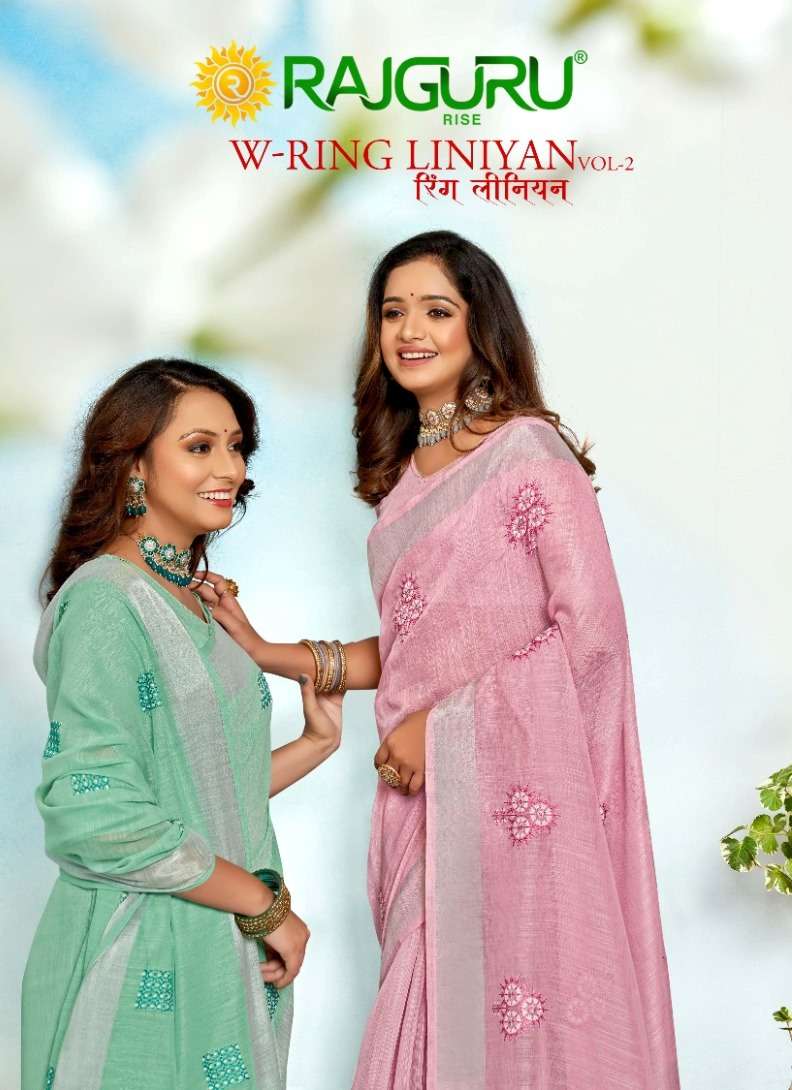 RAJGURU PRESENTS W-RING-LINIYAN DESIGNER FANCY SAREES CATALOG WHOLESALER AND EXPORTER IN SURAT CATALOG WHOLESALER AND EXPORTER IN SURAT 