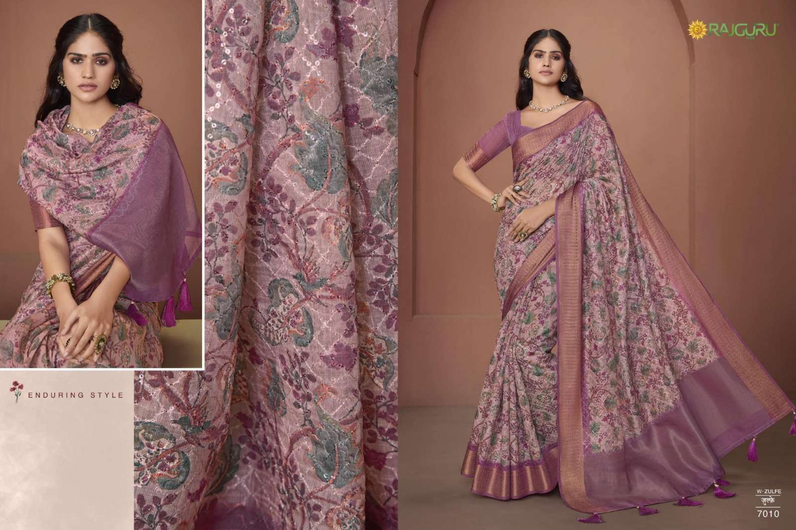 RAJGURU PRESENTS ZULFE FANCY SAREE CATALOG WHOLESALER AND EXPORTER IN SURAT 