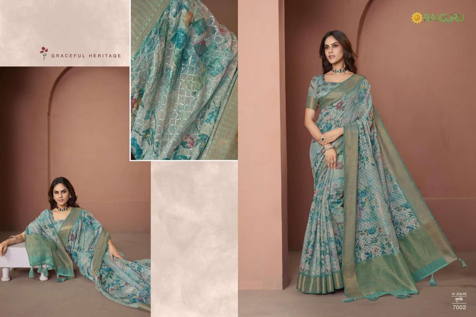 RAJGURU PRESENTS ZULFE FANCY SAREE CATALOG WHOLESALER AND EXPORTER IN SURAT 