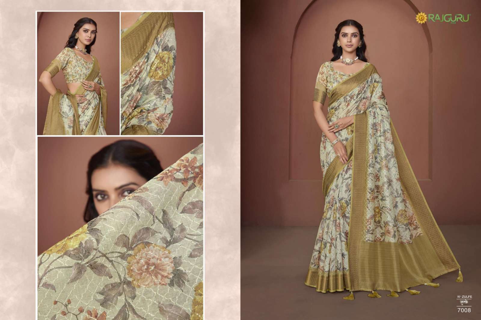 RAJGURU PRESENTS ZULFE FANCY SAREE CATALOG WHOLESALER AND EXPORTER IN SURAT 