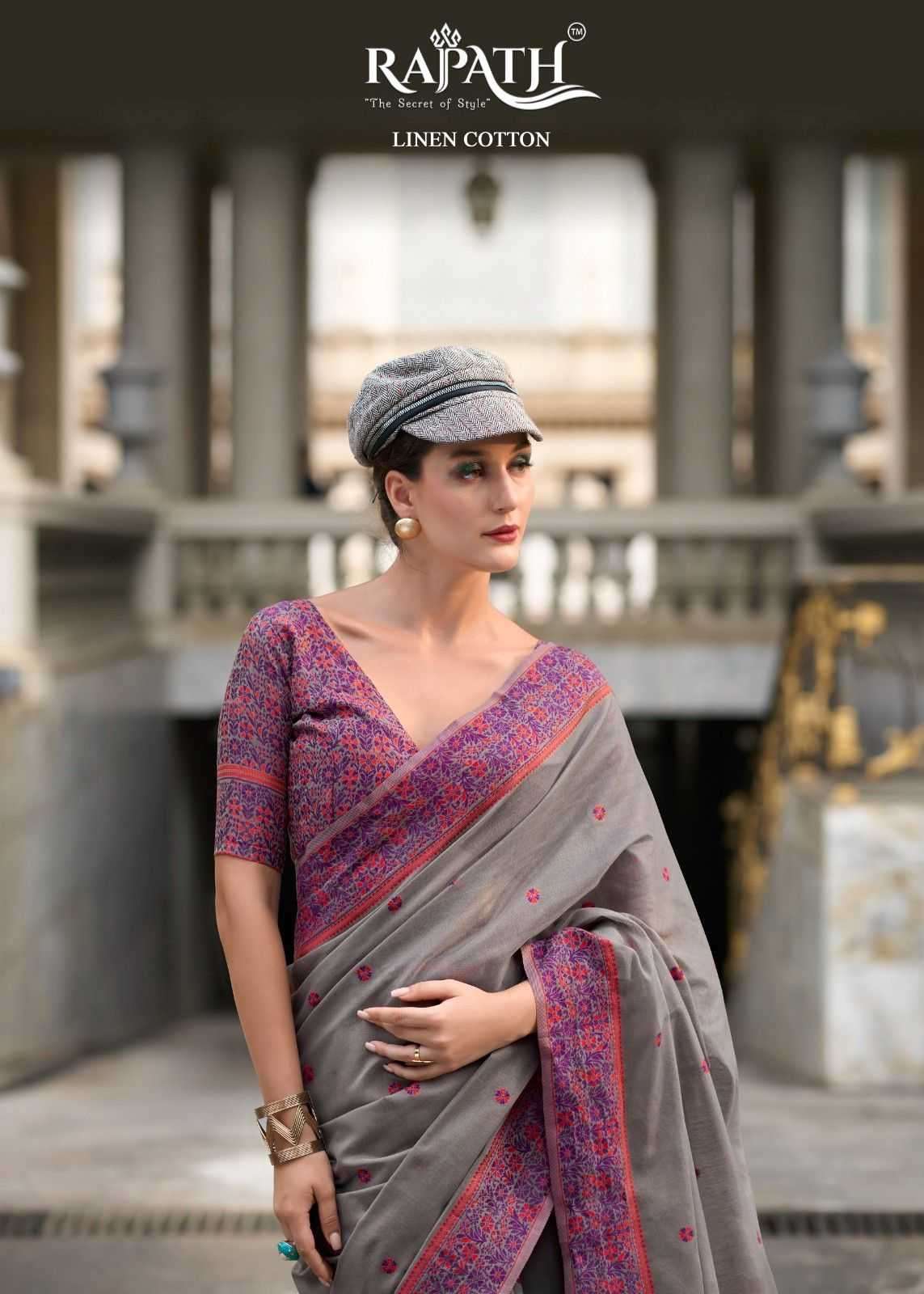 RAJPATH PRESENTS PRAJANYA LINEN COTTON ETHNIC DESIGN SAREES CATALOG WHOLESALER AND EXPORTS 