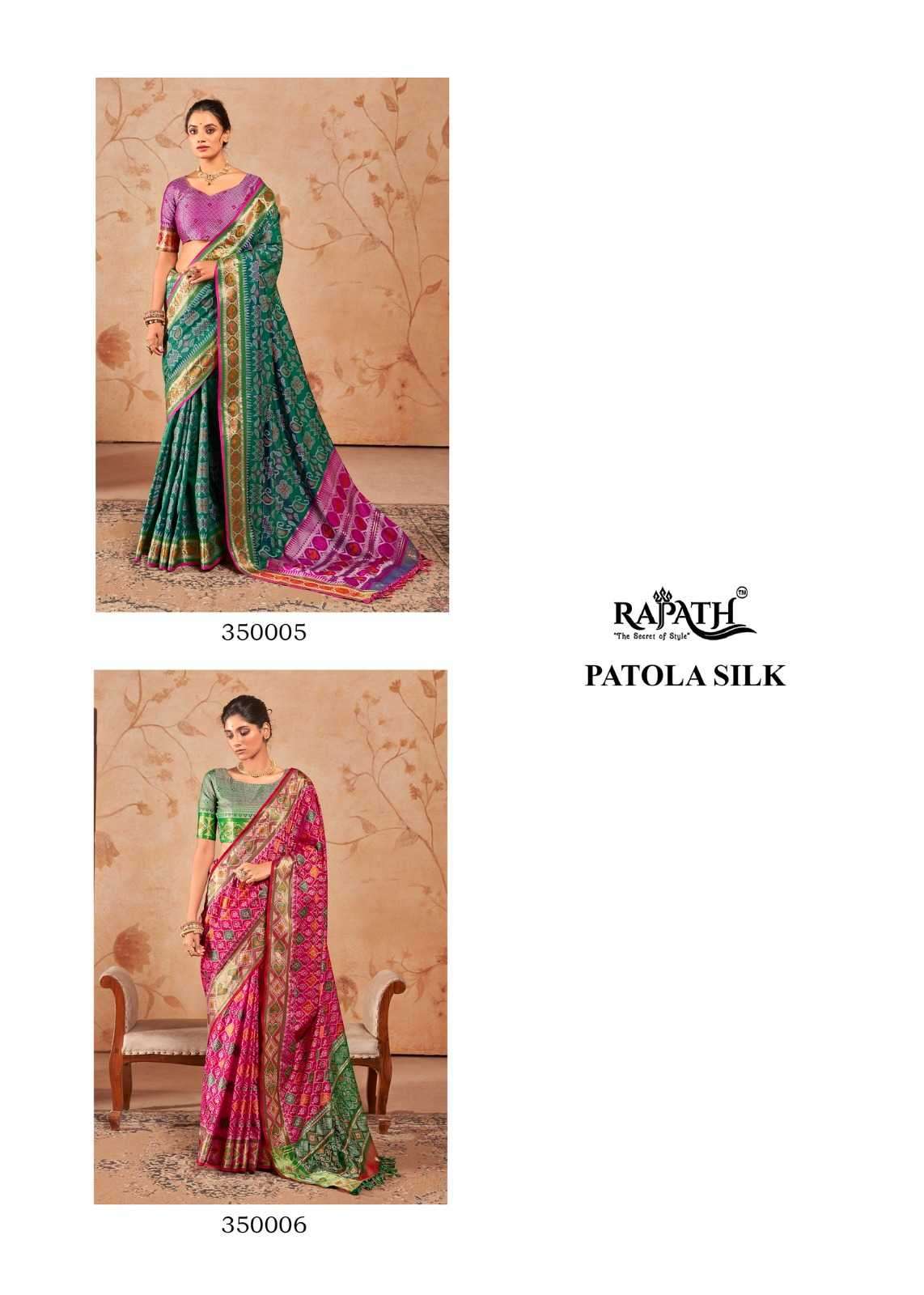 RAJPATH PRESENTS RIDDHI SIDDHI PATOLA SILK TRADITIONAL WEAR SAREES CATALOG WHOLESALER AND EXPORTER 