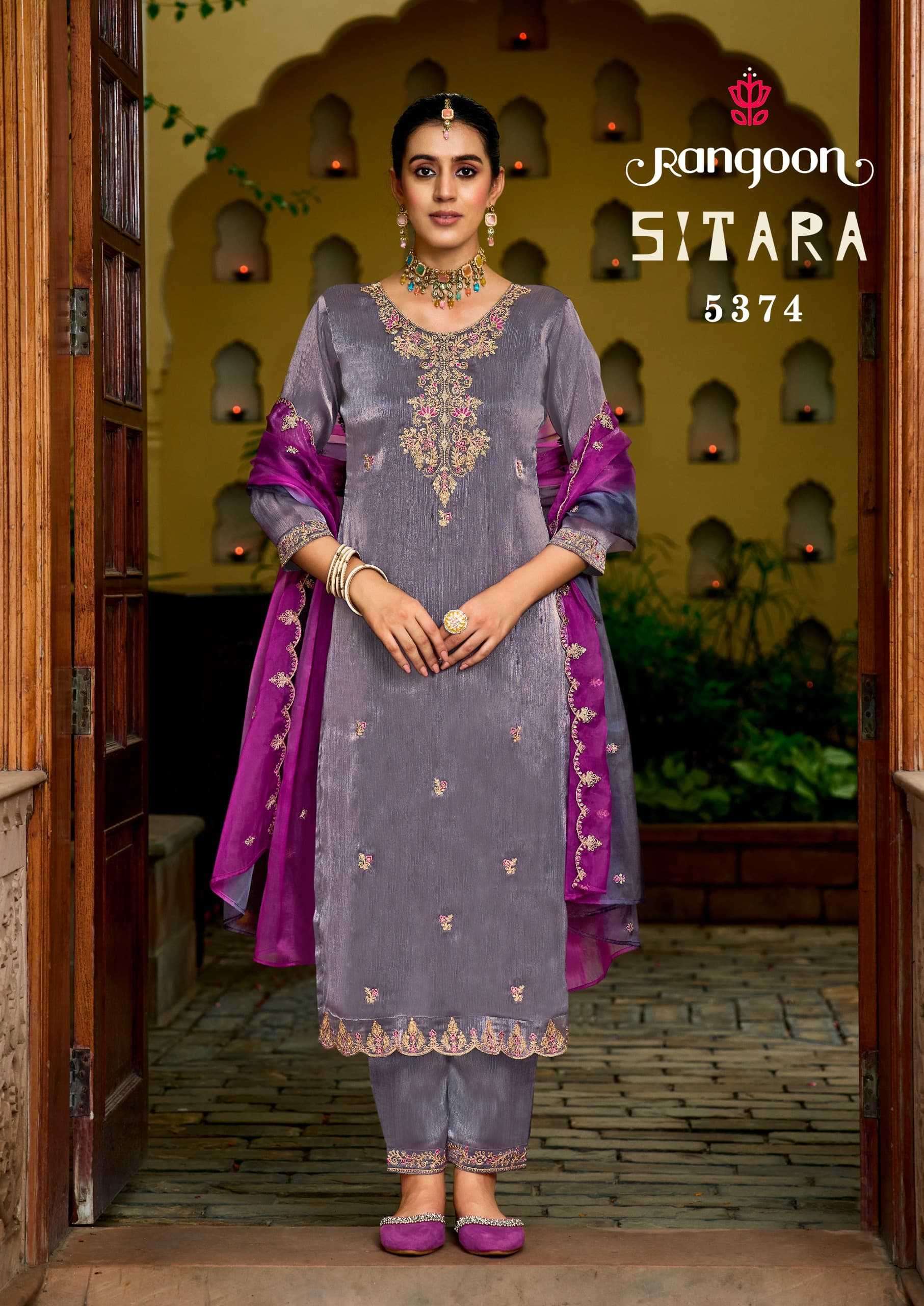 RANGOON PRESENTS SITARA  BURBERRY SILK READYMADE 3PCS LADIES SUITS CATALOG WHOLESALER AND EXPORTER IN SURAT