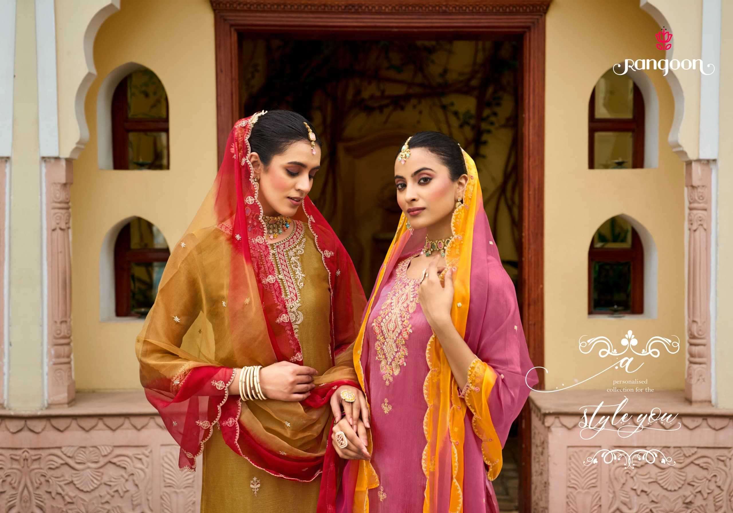 RANGOON PRESENTS SITARA  BURBERRY SILK READYMADE 3PCS LADIES SUITS CATALOG WHOLESALER AND EXPORTER IN SURAT