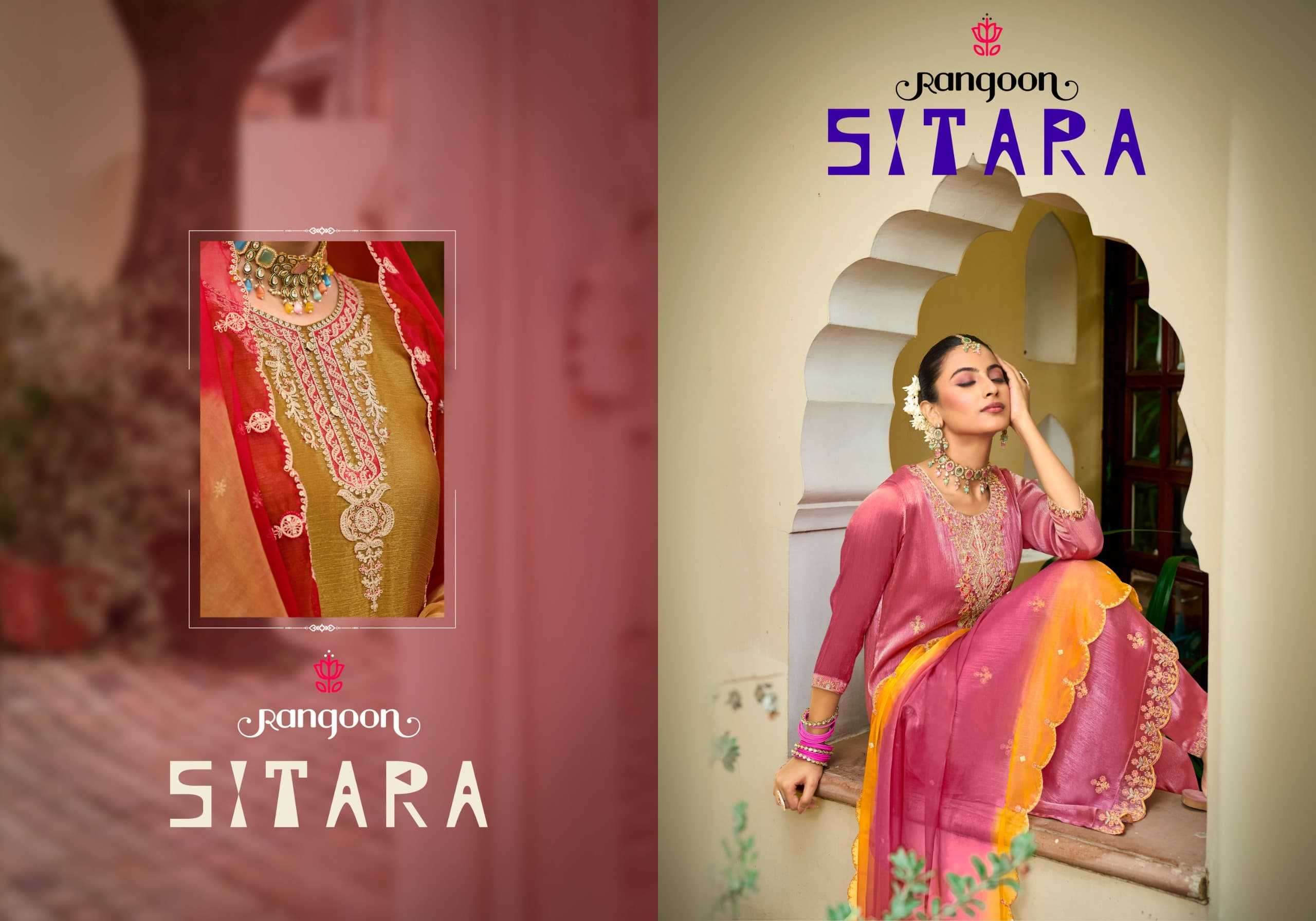 RANGOON PRESENTS SITARA  BURBERRY SILK READYMADE 3PCS LADIES SUITS CATALOG WHOLESALER AND EXPORTER IN SURAT
