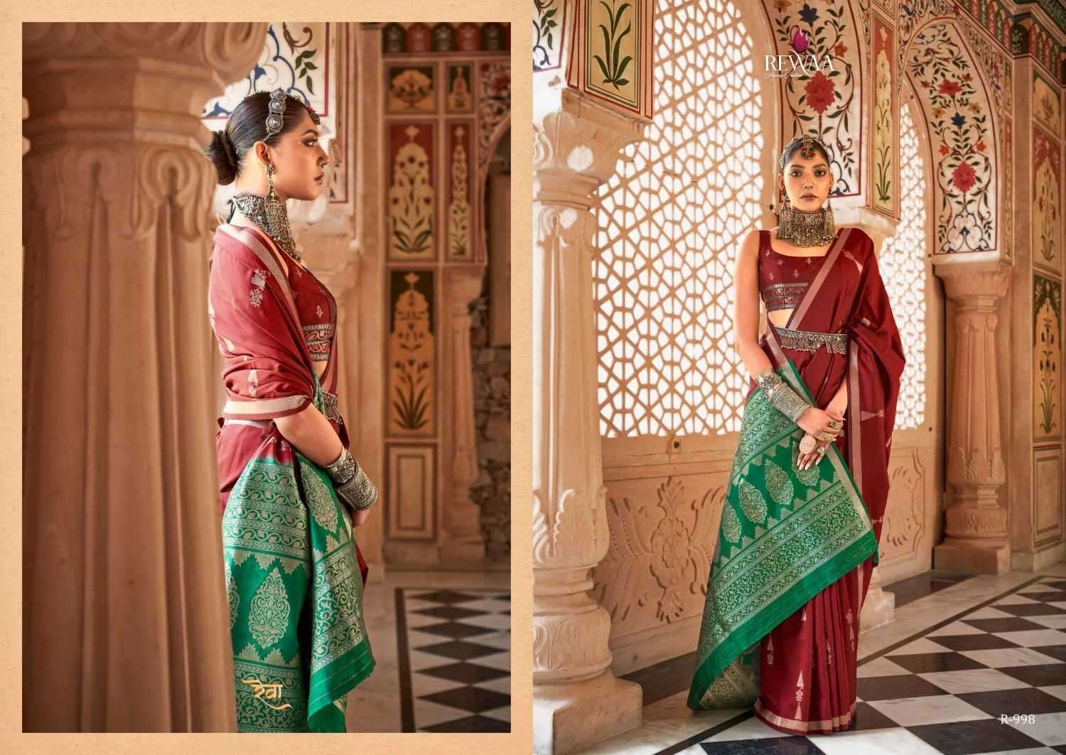 REWAA PRESENTS ALANKRIT SILK FASHIONABLE DESIGN WOVEN ZARI BUTTI SAREES CATALOG WHOLESALER AND EXPORTER 