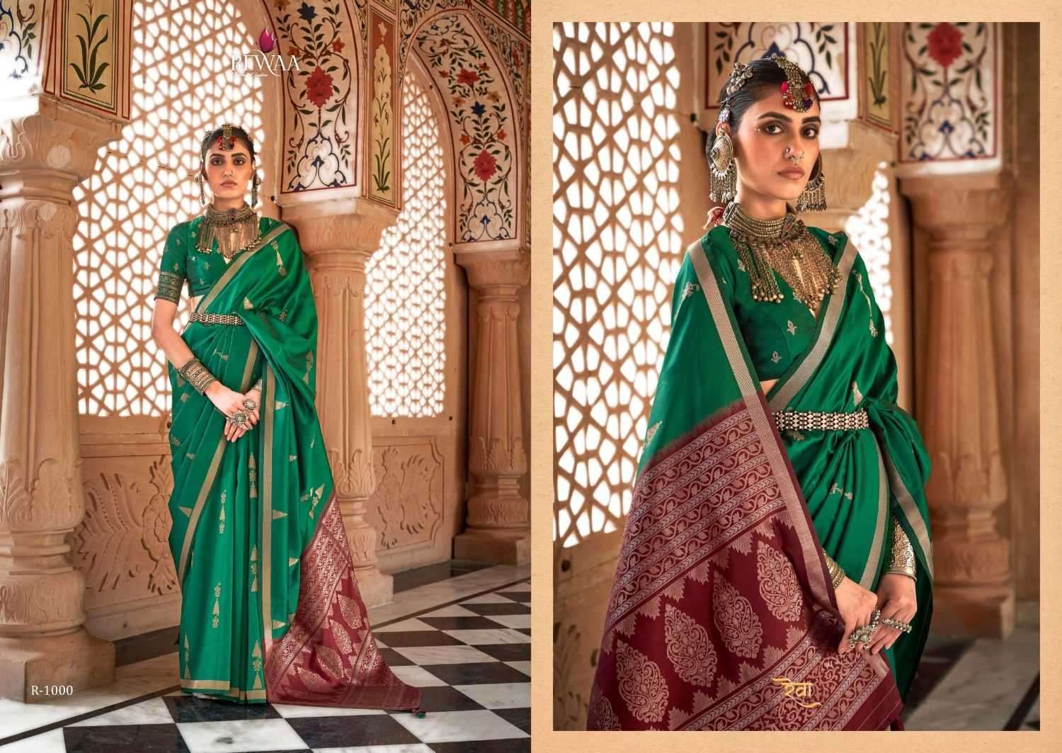 REWAA PRESENTS ALANKRIT SILK FASHIONABLE DESIGN WOVEN ZARI BUTTI SAREES CATALOG WHOLESALER AND EXPORTER 