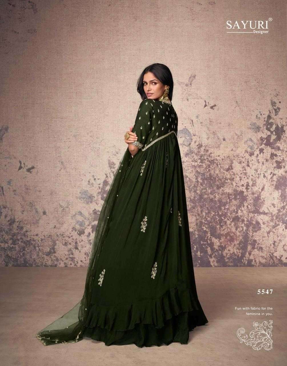 SAYURI DESIGNER PRESENTS AROMA PREMIUM CHINON SILK FULLY STITCH 3PCS DRESS  CATALOG WHOLESALER AND EXPORTER 