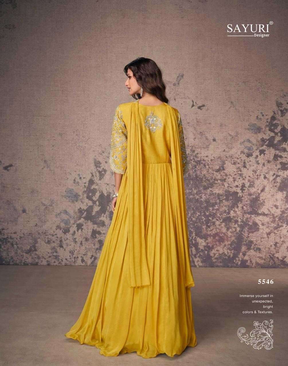 SAYURI DESIGNER PRESENTS AROMA PREMIUM CHINON SILK FULLY STITCH 3PCS DRESS  CATALOG WHOLESALER AND EXPORTER 