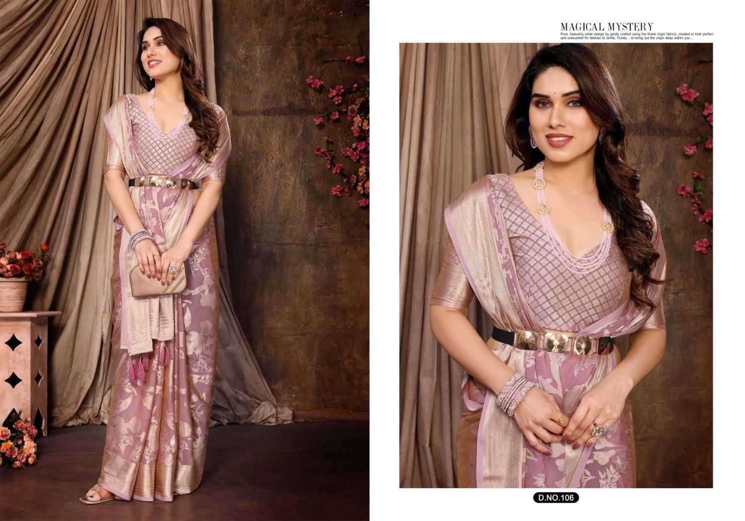 SHUBH SHREE CREATION PRESENTS SIARA BRASSO UNIQUE COLOURS SAREE WITH BLOUSE CATALOG WHOLESALER AND EXPORTER 