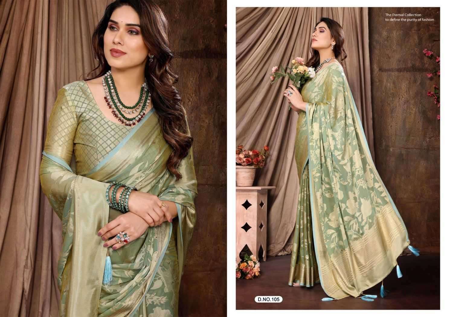 SHUBH SHREE CREATION PRESENTS SIARA BRASSO UNIQUE COLOURS SAREE WITH BLOUSE CATALOG WHOLESALER AND EXPORTER 