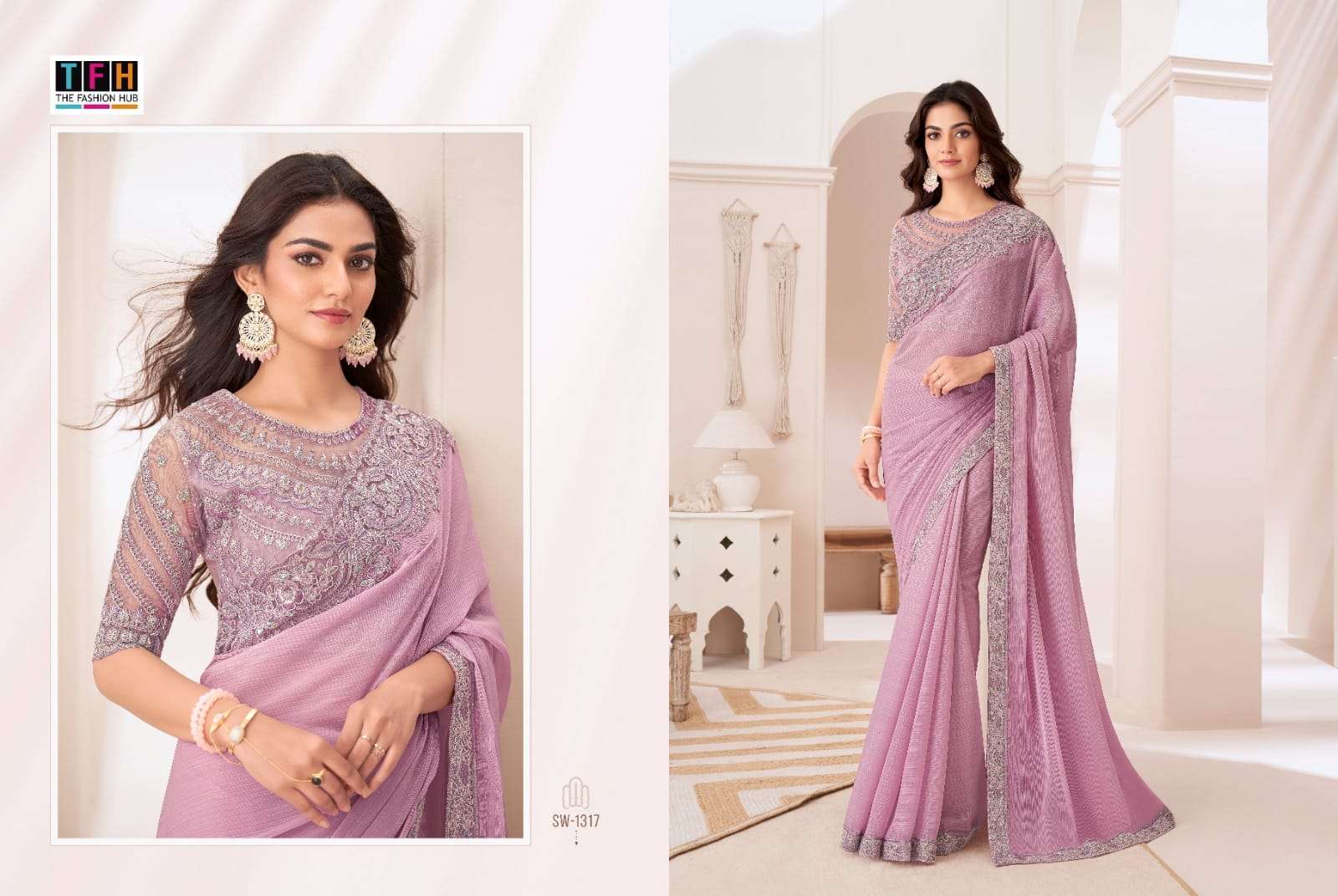 TFH PRESENTS SANDALWOOD VOL-13 FANCY DESIGNER WORK SILK SAREE CATALOG WHOLESALER AND EXPORTER IN SURAT 