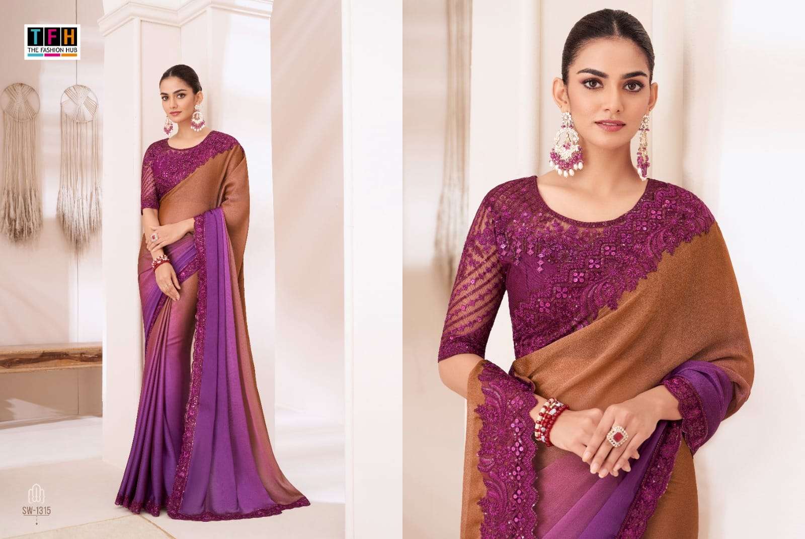 TFH PRESENTS SANDALWOOD VOL-13 FANCY DESIGNER WORK SILK SAREE CATALOG WHOLESALER AND EXPORTER IN SURAT 
