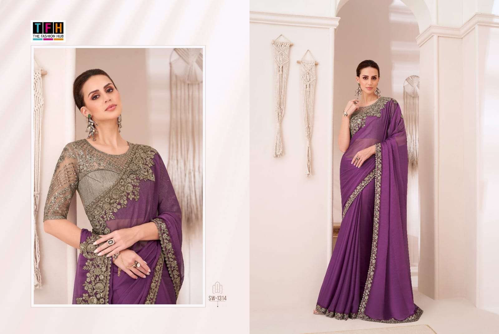 TFH PRESENTS SANDALWOOD VOL-13 FANCY DESIGNER WORK SILK SAREE CATALOG WHOLESALER AND EXPORTER IN SURAT 