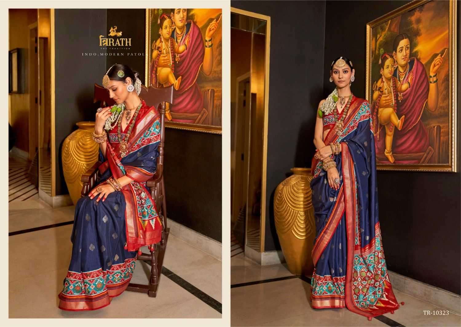 TRIRATH PRESENTS TULSI VAN SILK PARTY WEAR SAREE FOR WOMEN CATALOG WHOLESALER AND EXPORTER 