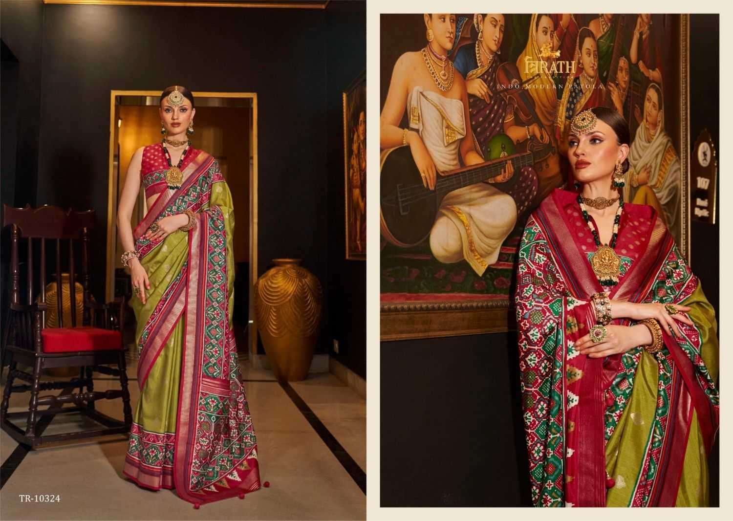 TRIRATH PRESENTS TULSI VAN SILK PARTY WEAR SAREE FOR WOMEN CATALOG WHOLESALER AND EXPORTER 