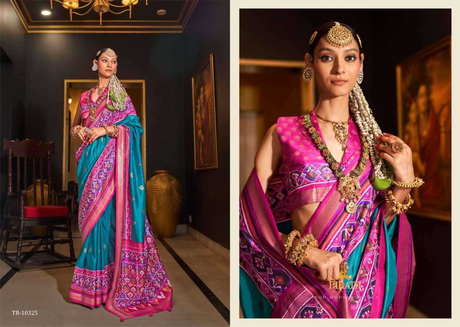 TRIRATH PRESENTS TULSI VAN SILK PARTY WEAR SAREE FOR WOMEN CATALOG WHOLESALER AND EXPORTER 