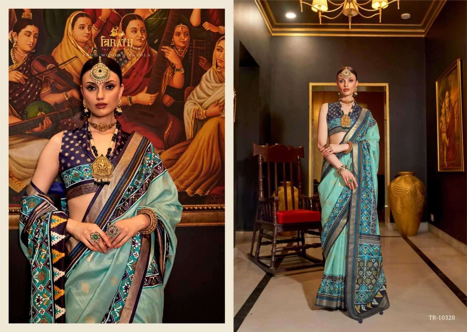 TRIRATH PRESENTS TULSI VAN SILK PARTY WEAR SAREE FOR WOMEN CATALOG WHOLESALER AND EXPORTER 