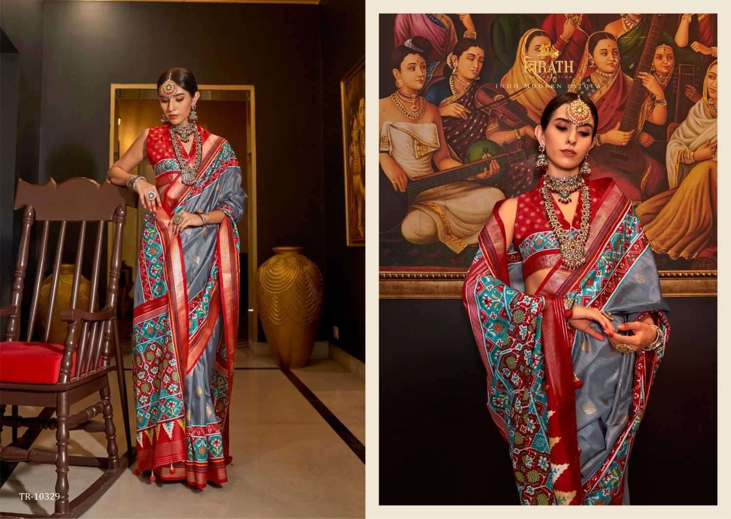 TRIRATH PRESENTS TULSI VAN SILK PARTY WEAR SAREE FOR WOMEN CATALOG WHOLESALER AND EXPORTER 