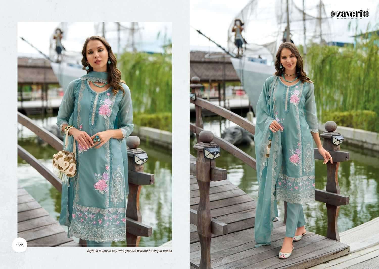 ZAVERI PRESENTS AANCHAL EMBOIDERY & MOTI WORK READYMADE ORGANZA SALWAR SUITS CATALOG WHOLESALER AND EXPORTER IN SURAT