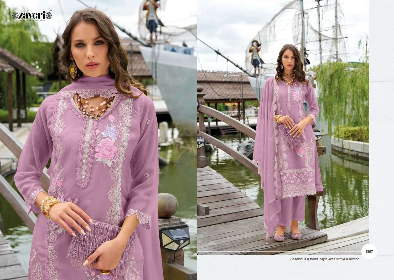 ZAVERI PRESENTS AANCHAL EMBOIDERY & MOTI WORK READYMADE ORGANZA SALWAR SUITS CATALOG WHOLESALER AND EXPORTER IN SURAT