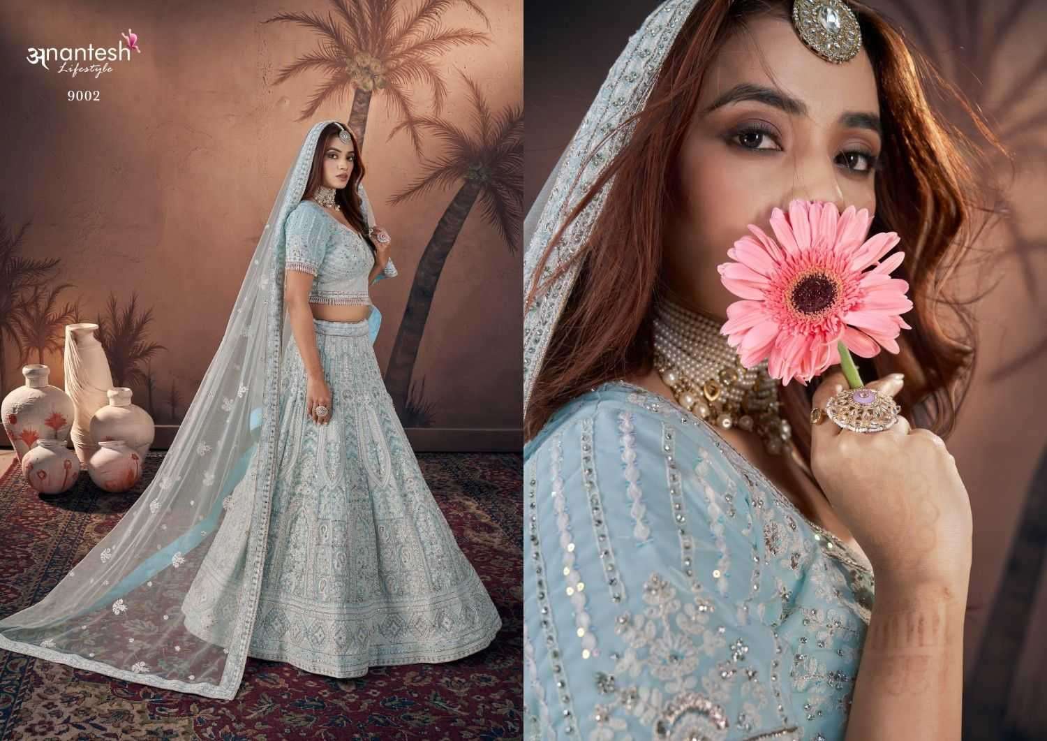 ANANTESH LIFESTYLE PRESENTS BRIDE COUTURE 2024 FULL STITCH ENGAGEMENT LEHENGAS CATALOG WHOLESALER AND EXPORTER 