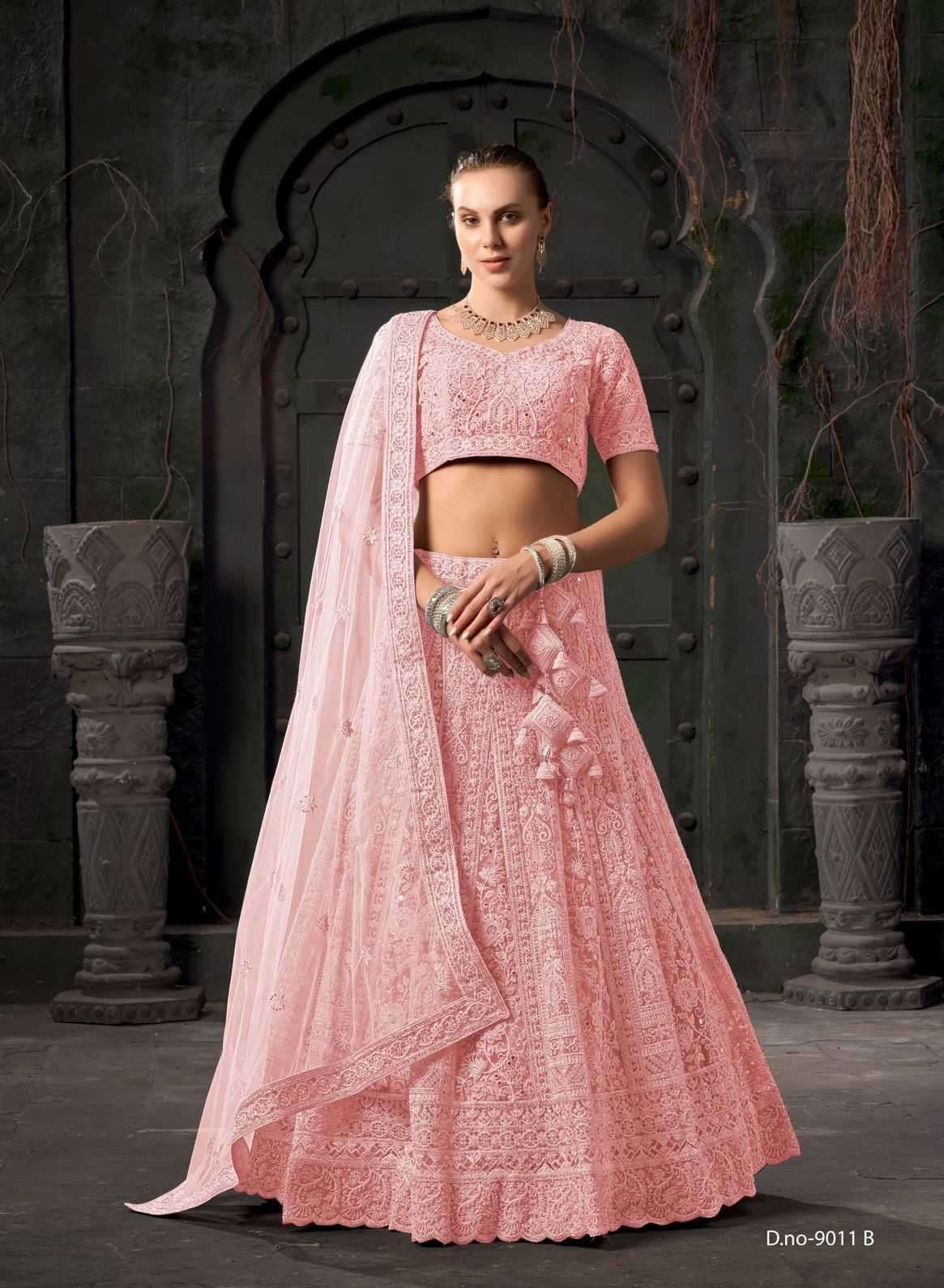 ANANTESH LIFESTYLE PRESENTS BRIDLE COUTURE VOL-3 9011 ZARKANS MIRROR FULL STITCH BRIDAL CHANIYA CHOLI CATALOG WHOLESALER AND EXPORTER IN SURAT