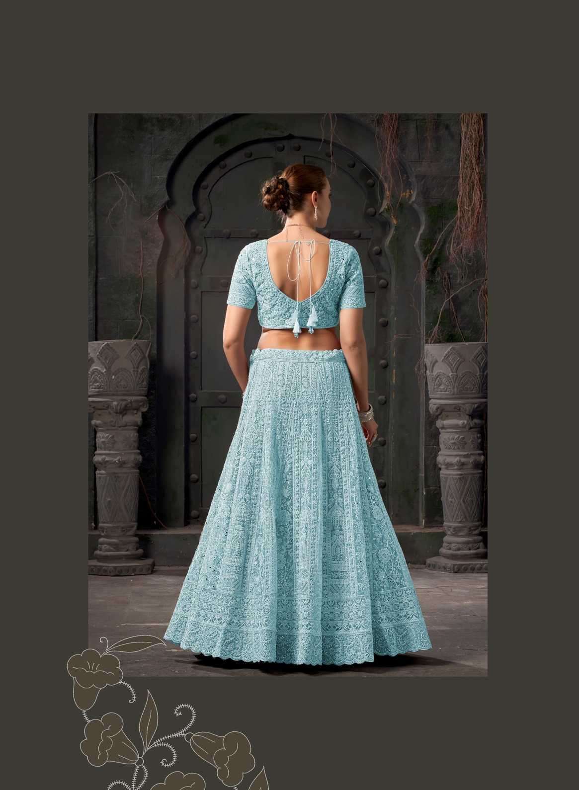 ANANTESH LIFESTYLE PRESENTS BRIDLE COUTURE VOL-3 9011 ZARKANS MIRROR FULL STITCH BRIDAL CHANIYA CHOLI CATALOG WHOLESALER AND EXPORTER IN SURAT