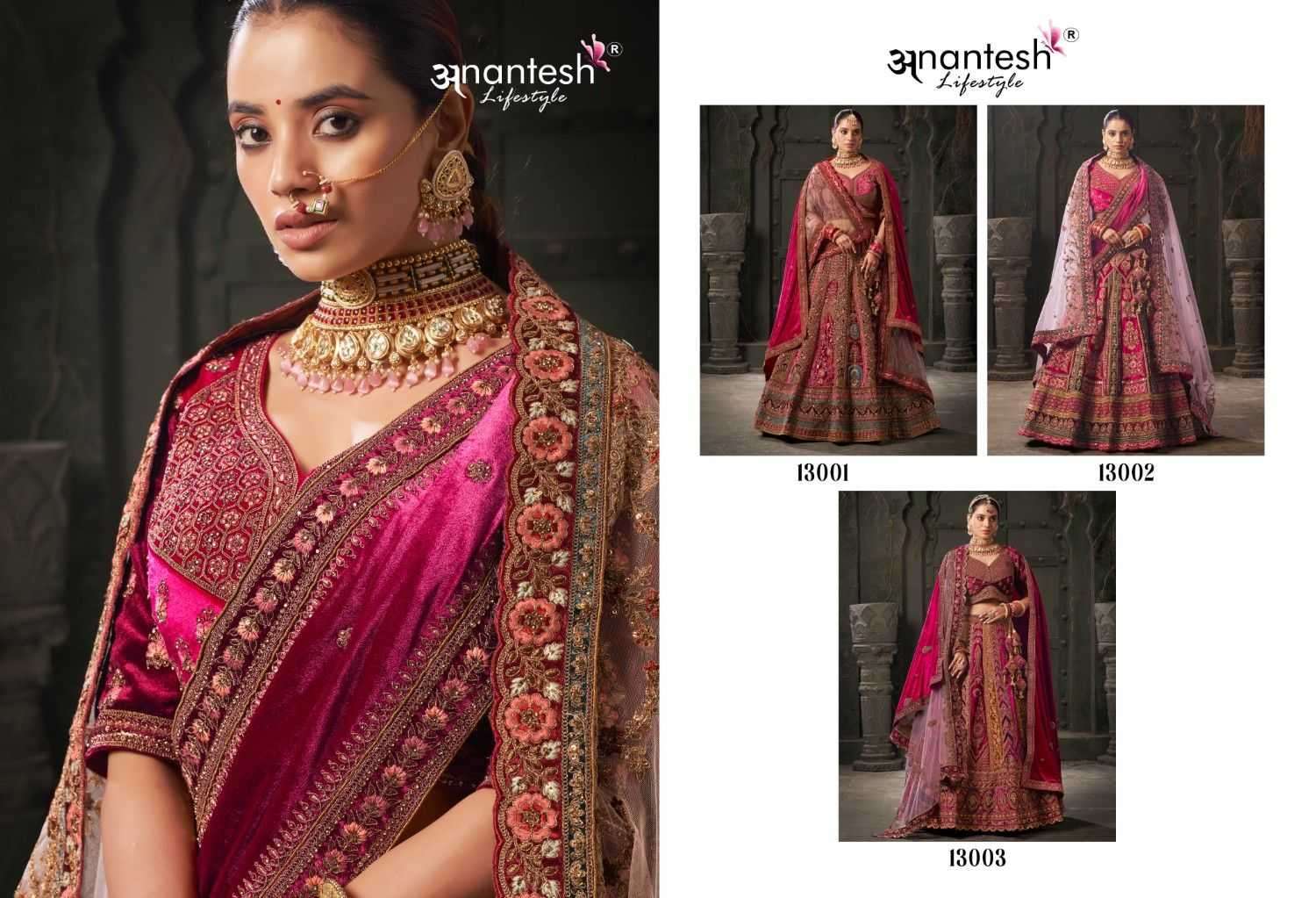 ANANTESH LIFESTYLE PRESENTS WEDDING BRIDE VOL-1 LYCRA VELVET ENGAGEMENT LEHENGA FOR BRIDE CATALOG WHOLESALER AND EXPORTER IN SURAT