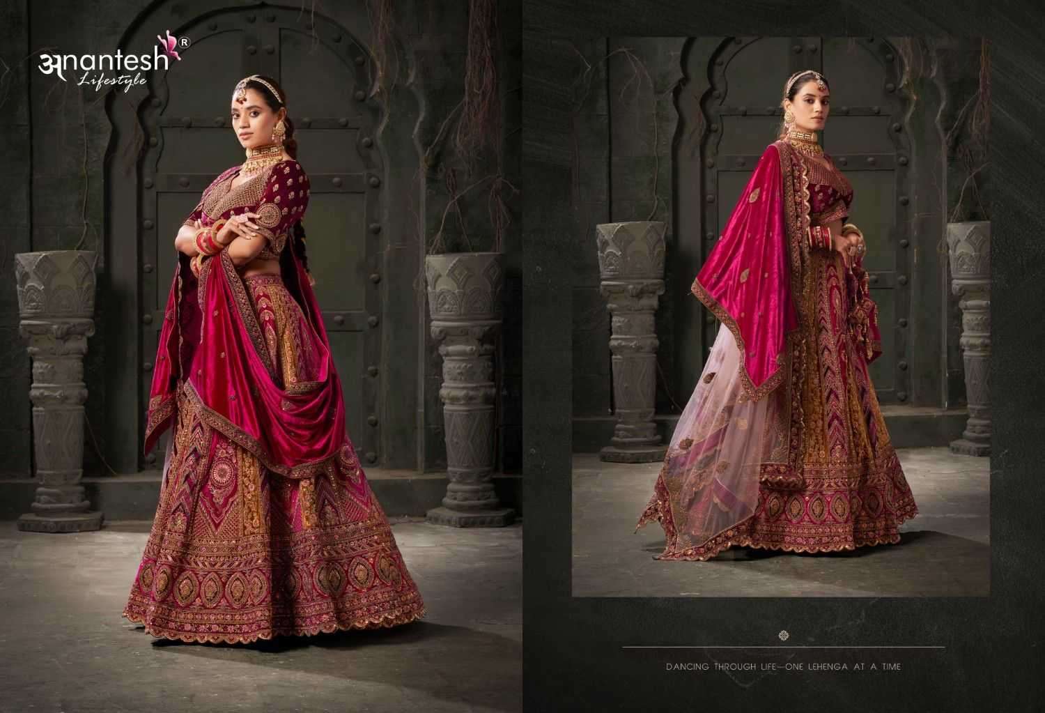 ANANTESH LIFESTYLE PRESENTS WEDDING BRIDE VOL-1 LYCRA VELVET ENGAGEMENT LEHENGA FOR BRIDE CATALOG WHOLESALER AND EXPORTER IN SURAT