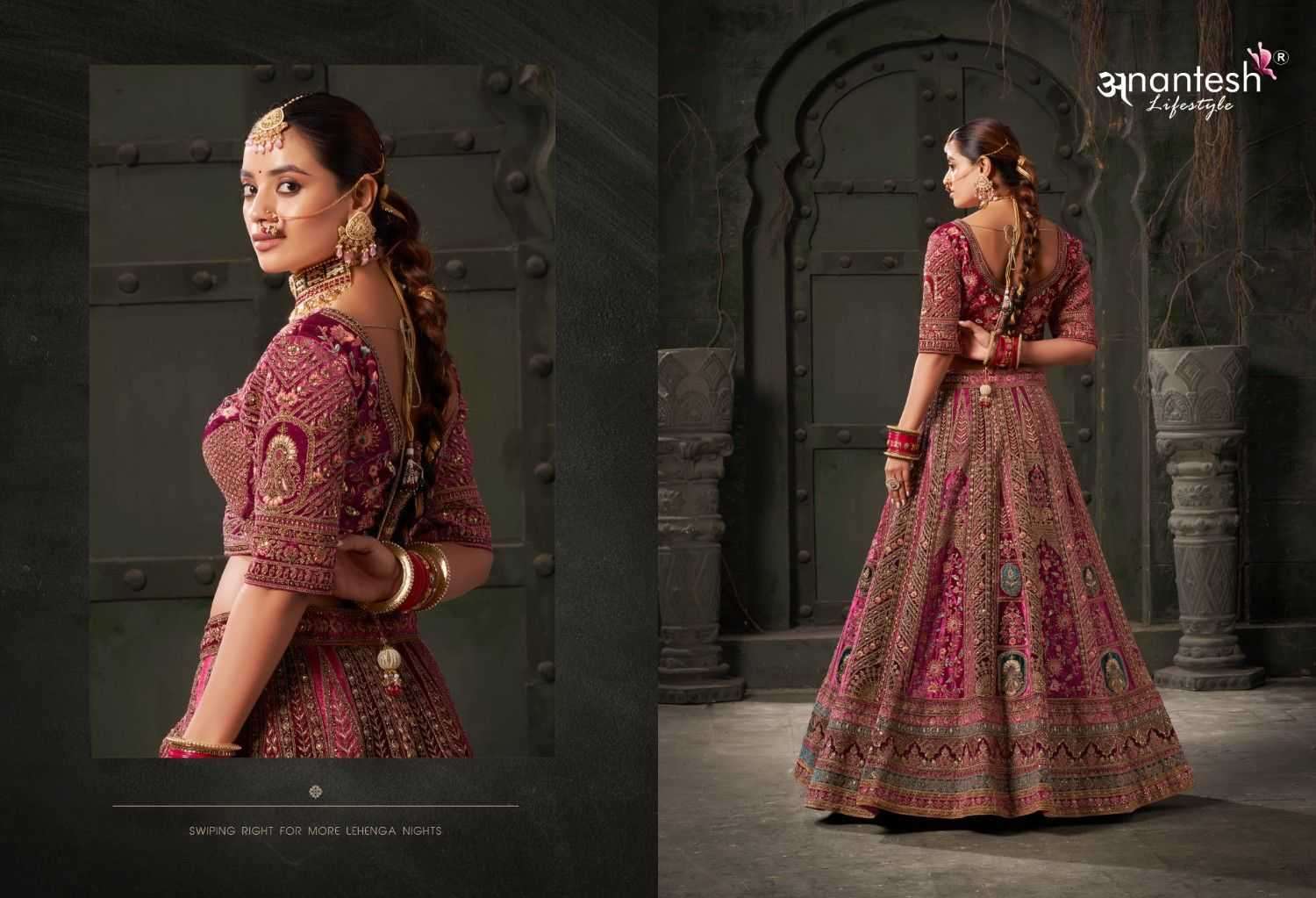 ANANTESH LIFESTYLE PRESENTS WEDDING BRIDE VOL-1 LYCRA VELVET ENGAGEMENT LEHENGA FOR BRIDE CATALOG WHOLESALER AND EXPORTER IN SURAT