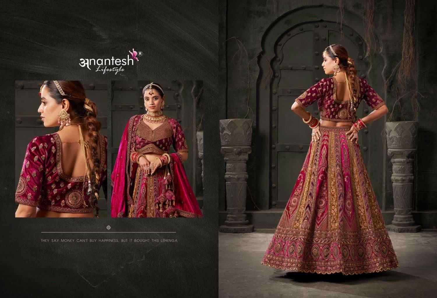ANANTESH LIFESTYLE PRESENTS WEDDING BRIDE VOL-1 LYCRA VELVET ENGAGEMENT LEHENGA FOR BRIDE CATALOG WHOLESALER AND EXPORTER IN SURAT