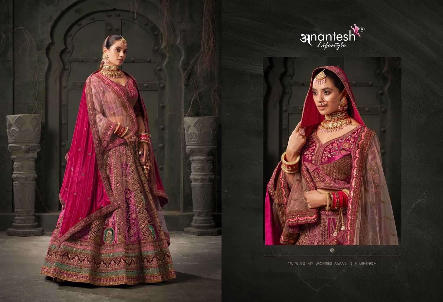 ANANTESH LIFESTYLE PRESENTS WEDDING BRIDE VOL-1 LYCRA VELVET ENGAGEMENT LEHENGA FOR BRIDE CATALOG WHOLESALER AND EXPORTER IN SURAT