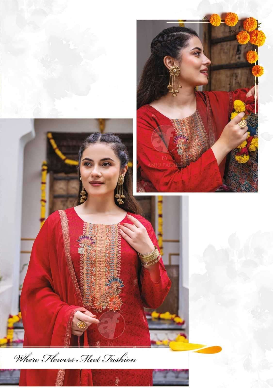 ANJU FAB PRESENTS FIZA VOL-2 READYMADE DOLA JACQUARD HAND WORK PARTY WEAR KURTIS CATALOG WHOLESALER AND EXPORTER IN SURAT