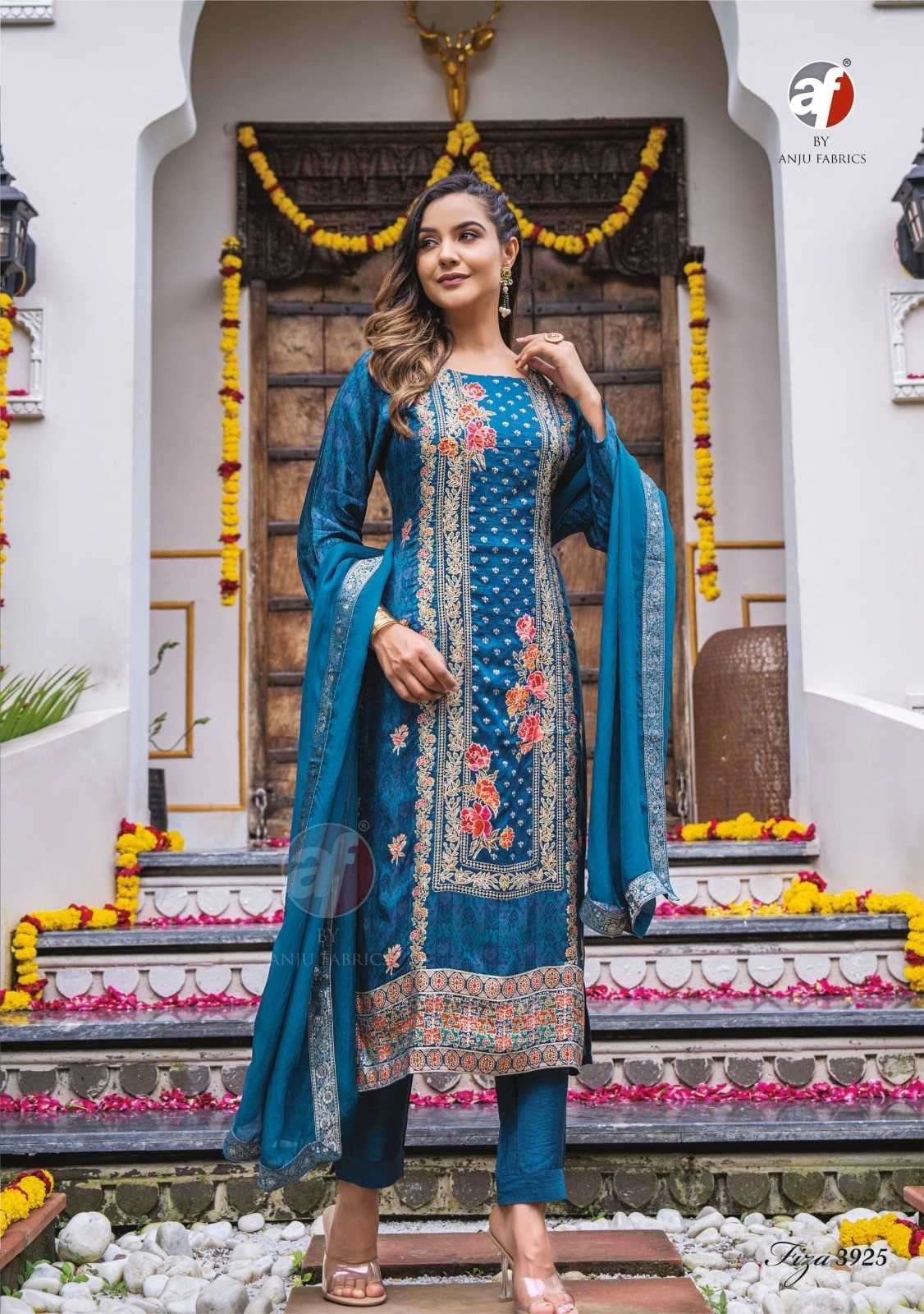 ANJU FAB PRESENTS FIZA VOL-2 READYMADE DOLA JACQUARD HAND WORK PARTY WEAR KURTIS CATALOG WHOLESALER AND EXPORTER IN SURAT
