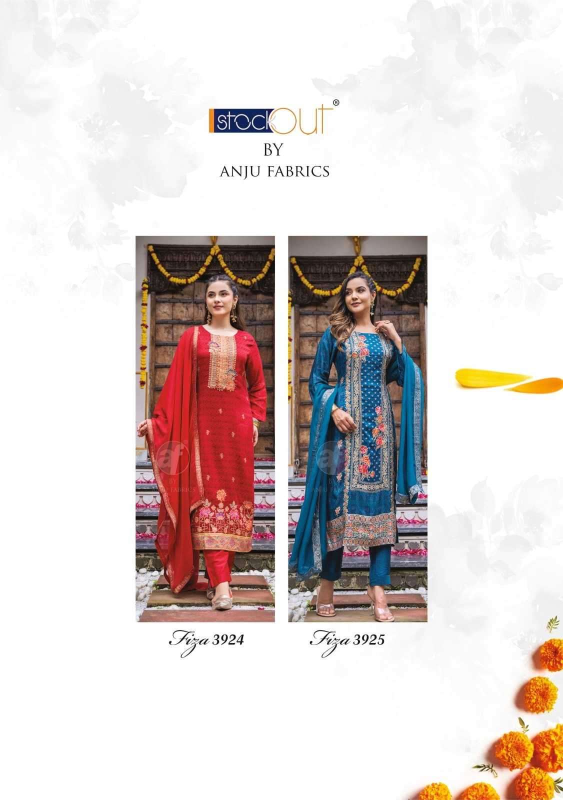 ANJU FAB PRESENTS FIZA VOL-2 READYMADE DOLA JACQUARD HAND WORK PARTY WEAR KURTIS CATALOG WHOLESALER AND EXPORTER IN SURAT