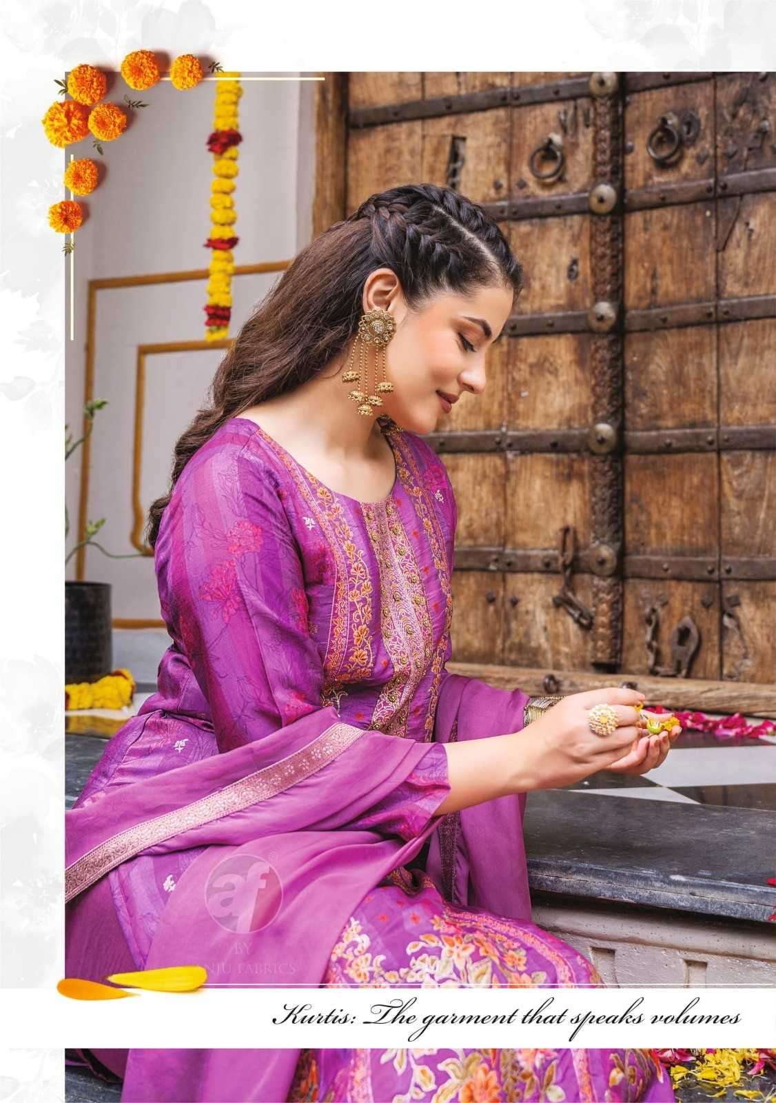 ANJU FAB PRESENTS FIZA VOL-2 READYMADE DOLA JACQUARD HAND WORK PARTY WEAR KURTIS CATALOG WHOLESALER AND EXPORTER IN SURAT