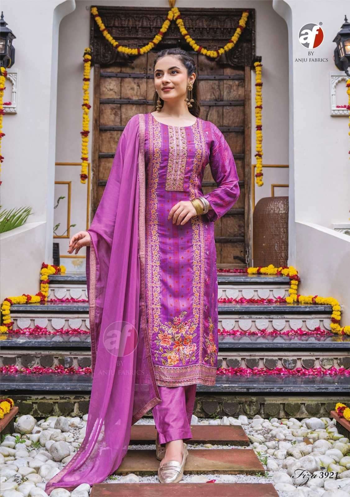 ANJU FAB PRESENTS FIZA VOL-2 READYMADE DOLA JACQUARD HAND WORK PARTY WEAR KURTIS CATALOG WHOLESALER AND EXPORTER IN SURAT