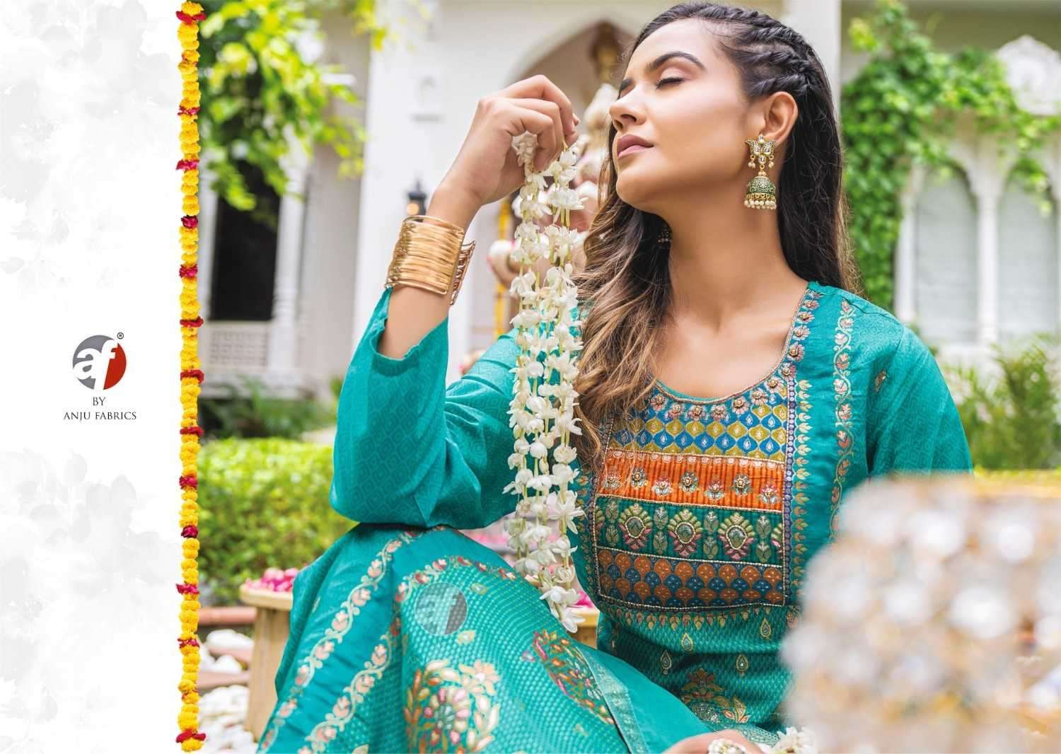 ANJU FAB PRESENTS FIZA VOL-2 READYMADE DOLA JACQUARD HAND WORK PARTY WEAR KURTIS CATALOG WHOLESALER AND EXPORTER IN SURAT