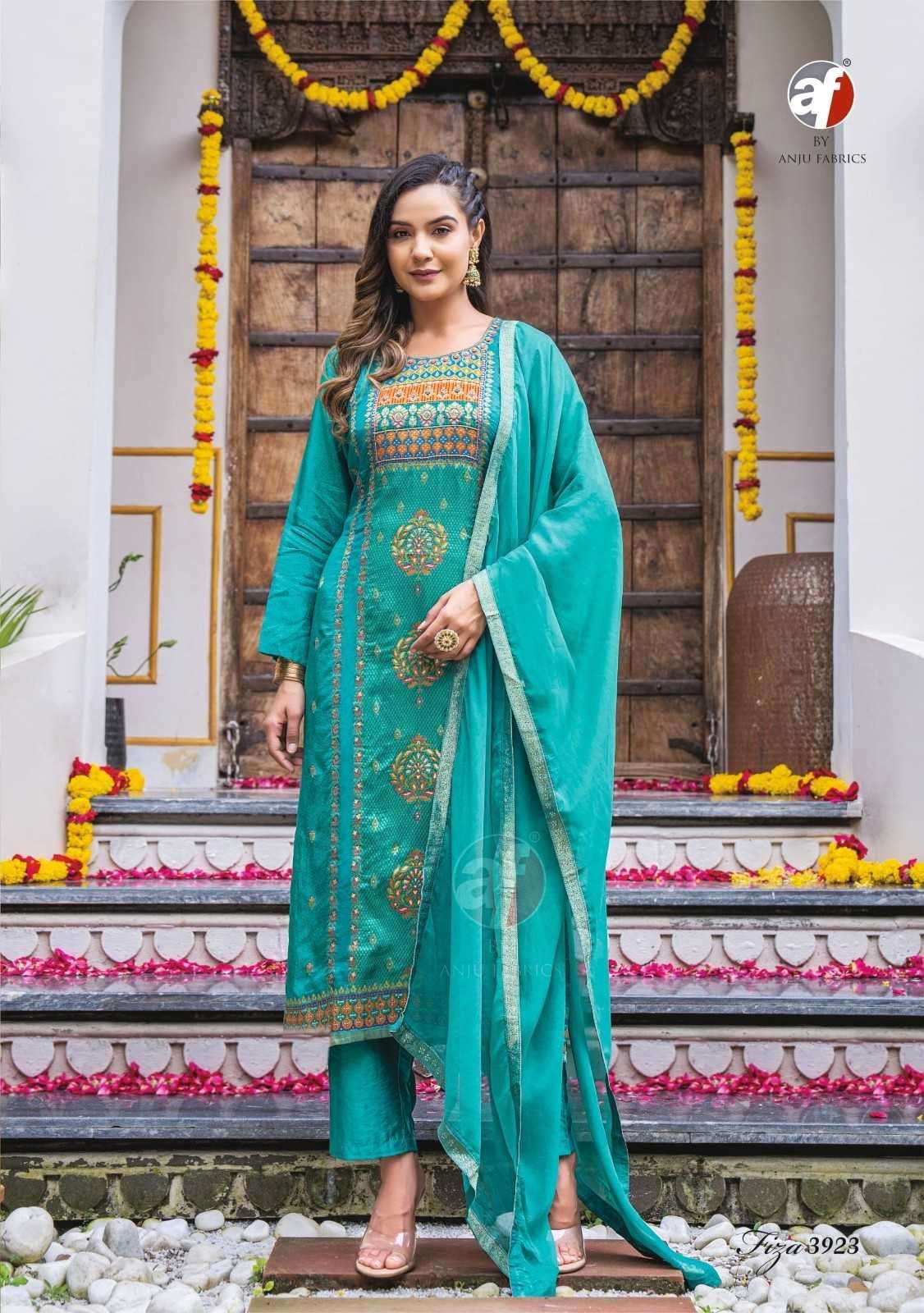 ANJU FAB PRESENTS FIZA VOL-2 READYMADE DOLA JACQUARD HAND WORK PARTY WEAR KURTIS CATALOG WHOLESALER AND EXPORTER IN SURAT