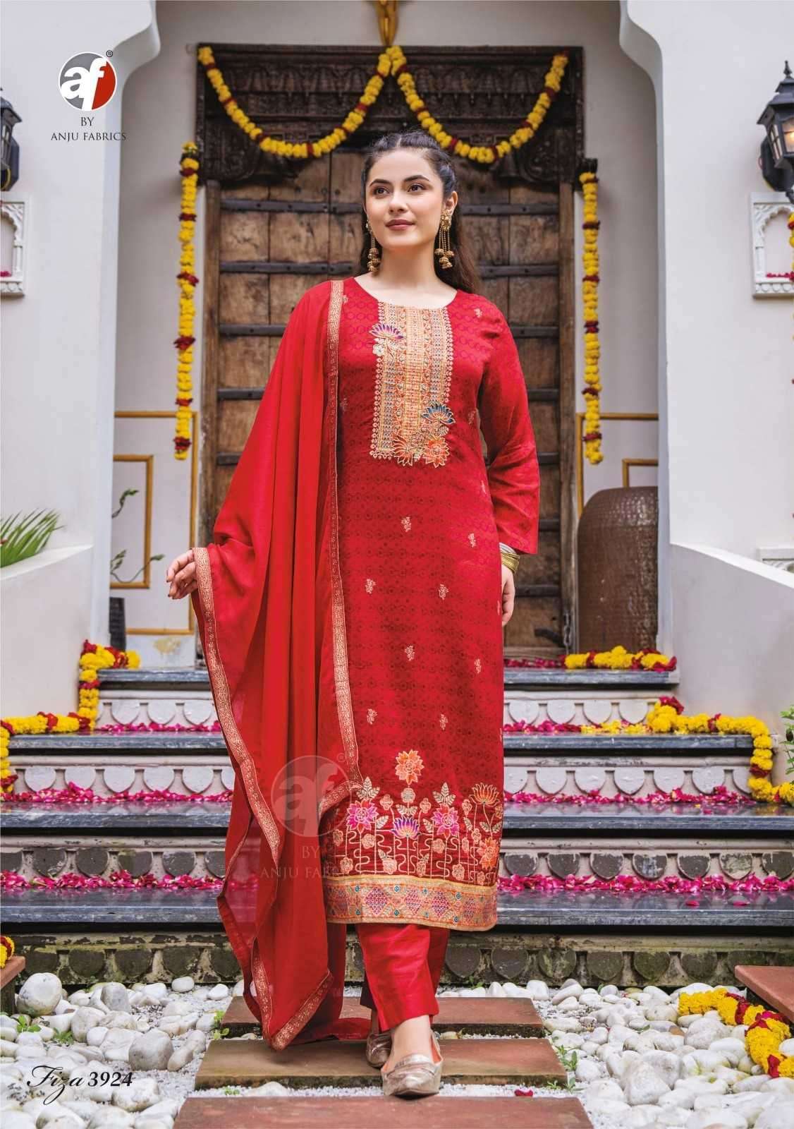 ANJU FAB PRESENTS FIZA VOL-2 READYMADE DOLA JACQUARD HAND WORK PARTY WEAR KURTIS CATALOG WHOLESALER AND EXPORTER IN SURAT