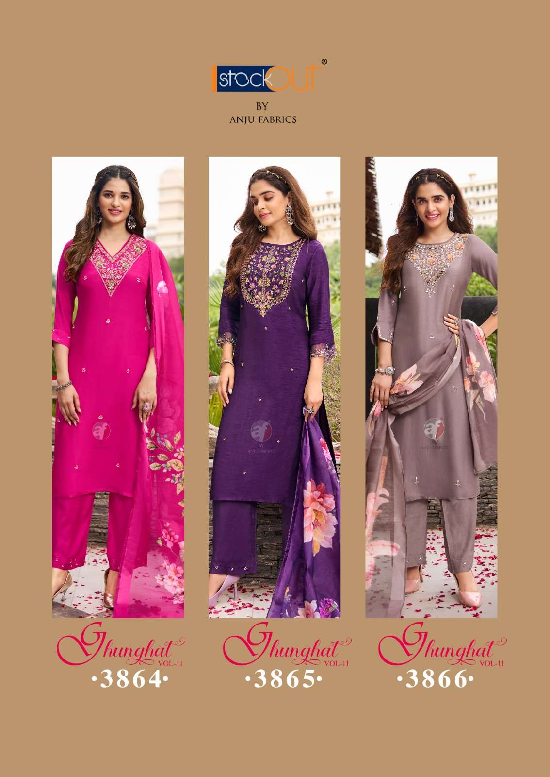 ANJU FAB PRESENTS GHUNGHAT VOL-11 FESTIVE WEAR READYMADE TRADITIONAL KURTIS CATALOG WHOLESALER AND EXPORTER IN SURAT