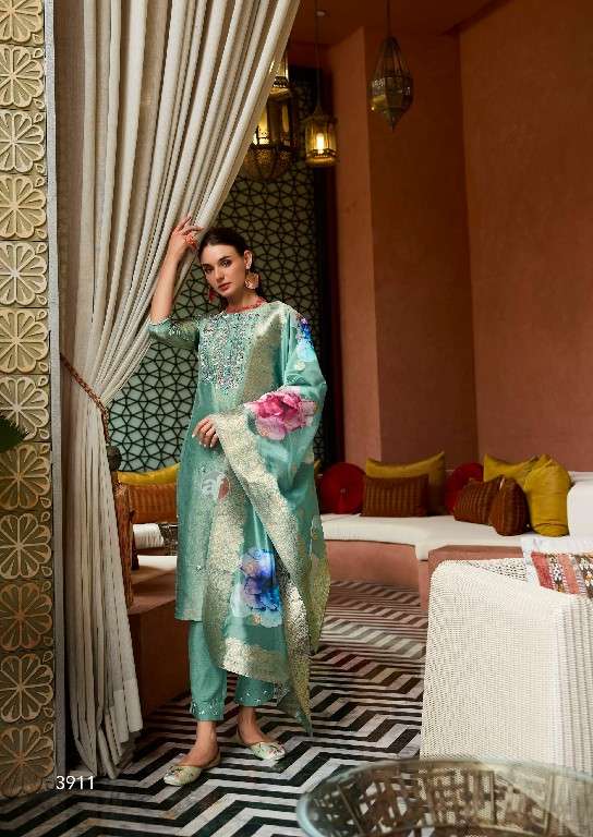 ANJU FAB PRESENTS SHEESHA VOL-3 TISSUE SHIMMER FULL STITCH BIG SIZE PARTY WEAR 3PCS DRESS CATALOG WHOLESALER AND EXPORTER 