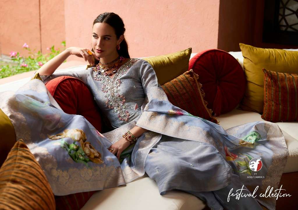 ANJU FAB PRESENTS SHEESHA VOL-3 TISSUE SHIMMER FULL STITCH BIG SIZE PARTY WEAR 3PCS DRESS CATALOG WHOLESALER AND EXPORTER 