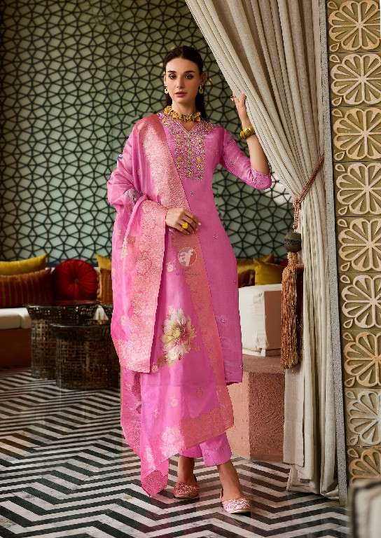 ANJU FAB PRESENTS SHEESHA VOL-3 TISSUE SHIMMER FULL STITCH BIG SIZE PARTY WEAR 3PCS DRESS CATALOG WHOLESALER AND EXPORTER 